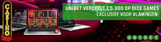 €5.000 Dice Games toernooi bij Unibet.be exclusief voor Vlamingen