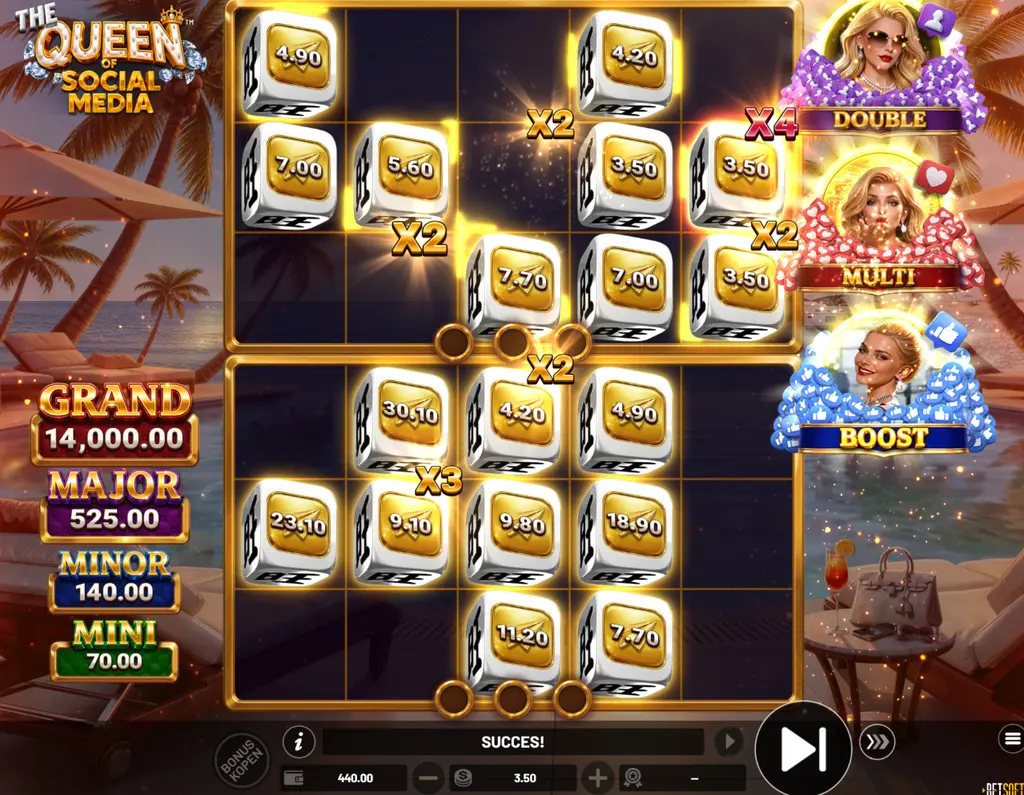 Bonusspel The Queen of Social Media Dice Slot versie