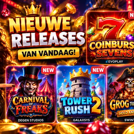 6 gloednieuwe casinospellen lanceren vandaag (22 oktober 2026) in de Belgische A+ casino’s