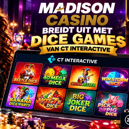 Spelaanbod Madison Casino breidt uit met dice games van CT Interactive